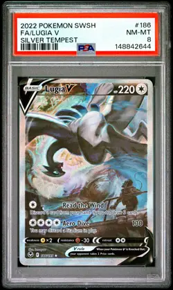 2022 Pokemon Sword & Shield Silver Tempest 186 Lugia V PSA 8 148842644 - Image 1
