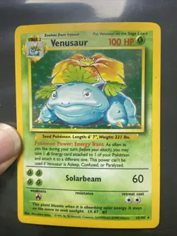 Pokemon Cards Venusaur 15/102 Holo Rare Base Set WOTC - NM - Image 1