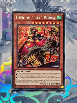 MP23-EN062 Therion "Lily" Borea Prismatic Secret Rare 1st Edition NM YuGiOh TCG - Image 1