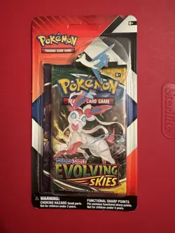 Pokemon TCG EVOLVING SKIES & CHILLING REIGN 2-Pack Booster Packs Sylveon Pin - Image 1