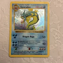 Pokemon TCG Gyarados Base Set Shadowless Holo Rare 6/102 1999 - DMG - Image 1