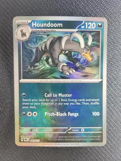 Pokemon SV Prismatic Evolutions Houndoom Pokeball Reverse Holo Rare 063/131 - Image 1