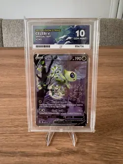 Pokemon Celebi V Full Art 245/264 Fusion Strike ACE 10 Perfect Sub Grades - Image 1