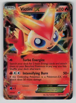 Victini EX 24/113 Legendary Treasures Holo Pokemon HP - crease - Image 1