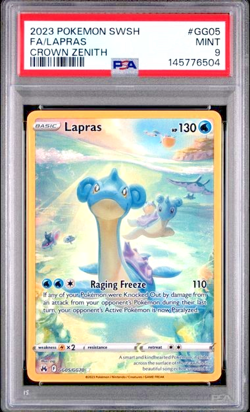 2023 Pokemon Sword Shield Crown Zenith GG05 Lapras Crown Zenith PSA 9 GG05/GG70 - Image 1