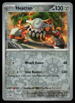 Heatran 068/131 Uncommon Prismatic Evolutions Pokemon Reverse Holo Near Mint - Image 1