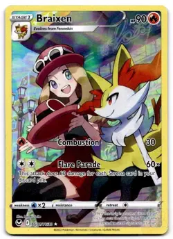 Braixen TG01/TG30 Holo Silver Tempest Trainer Gallery Pokemon MP - Image 1