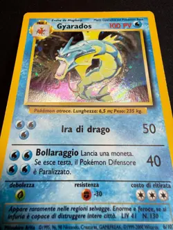 Pokemon Gyarados 6/102 Set Base Rara Holo Unlimited Wizards ITA Carte Vintage - Image 4