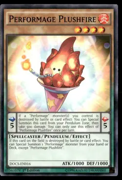 Performage Plushfire Dimension of Chaos DOCS-EN016 Yugioh LP - Image 1