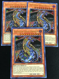 YUGIOH RAINBOW DARK DRAGON BLRR-EN054 1ST ULTRA X3 - Image 1