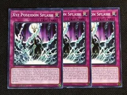 3x YuGiOh! - Xyz Poseidon Splash MP25-EN422 Common 1st Edition Near Mint - Image 1
