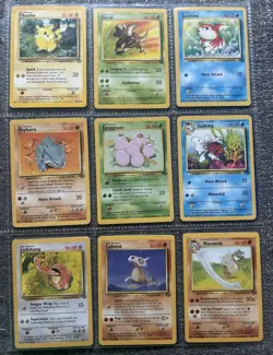 Pokemon TCG Jungle/Base Set 18 Card Lot Pikachu Pinsir 1999 - Image 1