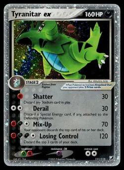 Pokemon Card - Tyranitar ex Unseen Forces 111/115 Holo EX Rare - Image 1