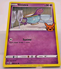 Pokemon TCG Card SINISTEA Trick or Trade 089/202 Halloween Stamp - Image 1