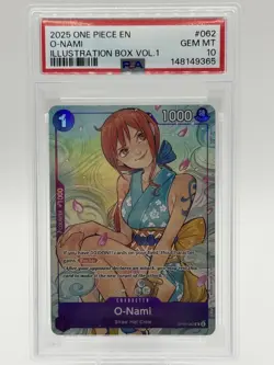 O-Nami (Illustration Box Vol.1) OP05-062 One Piece Promotion Cards Foil PSA 10 - Image 1