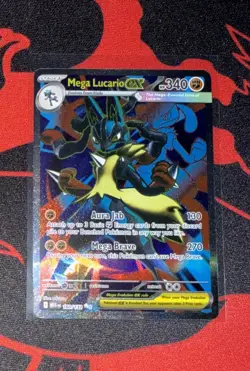Mega Lucario ex 160/132 ME01 Mega Evolution Ultra Rare Holo Pokemon Card NM - Image 1