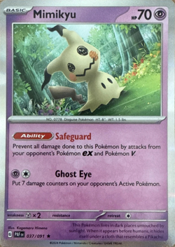 MIMIKYU - RARE HOLO - PALDEAN FATES - POKEMON CARD - 037/091 - Image 1