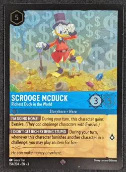 Scrooge McDuck Richest Duck Disney Lorcana Super Rare Foil Card 154/204 (NM) - Image 1