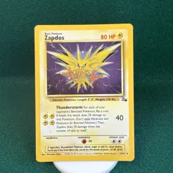 Pokemon Card 1999-2000 Fossil Zapdos Cosmos Holo Rare 15/62 HP - Image 1
