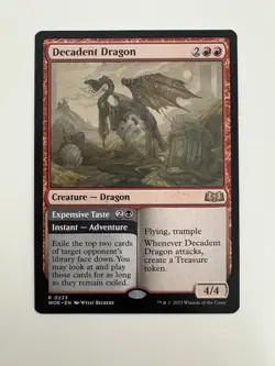 Decadent Dragon MTG Magic the Gathering Card NM Near Mint WOE - Image 1