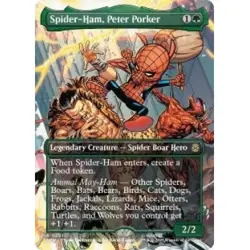Presale Spider-ham, Peter Porker (borderless) (201) X4 MTG Marvel's Spider-man - Image 1
