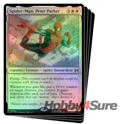 Foil Presale Spider-man, Peter Parker X4 M/NM MTG Marvel's Spider-man Eternal - Image 1