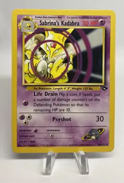 Sabrina's Kadabra 58/132 Pokemon TCG Gym Challenge Unlimited LP - Image 1
