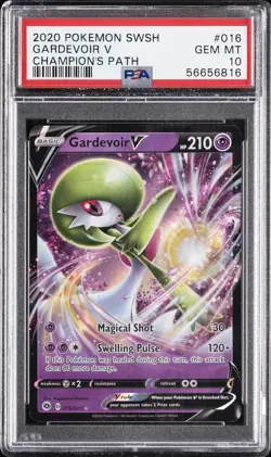 2020 POKEMON SWORD & SHIELD CHAMP'S PATH #016 GARDEVOIR V PSA 10 - Image 1