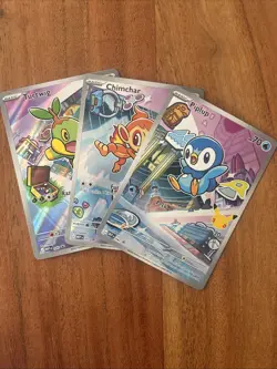 Pokemon TCG First Partners Turtwig 040 Chimchar 041 Piplup 042 NM - Image 1