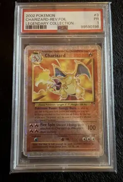 2002 Pokemon Charizard Legendary Collection Reverse Foil Holo #3 PSA 1 - Image 1