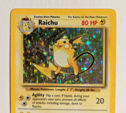 Pokemon TCG Raichu 14 / 102 Unlimited Base Set Holo LP - Image 5