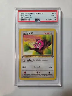 1999 Pokemon Jungle 1st Edition #54 Jigglypuff PSA 9 - Image 1
