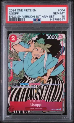2024 One Piece English Version 1st Anniversary Set #004 Usopp PSA 10 GEM MINT - Image 1