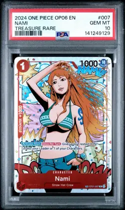 2024 One Piece Nami ST01-007 PSA 10 Treasure Rare OP06 Wings Captain - Image 1