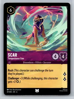 2024 Disney Lorcana - Azurite Sea Scar - Tempestuous Lion Uncommon #47 - Image 1