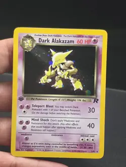 Pokemon Dark Alakazam TCG 1st Edition Holo Rare Card 1/82 Near Mint - Image 2