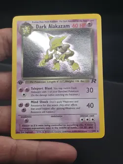 Pokemon Dark Alakazam TCG 1st Edition Holo Rare Card 1/82 Near Mint - Image 3