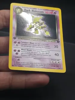 Pokemon Dark Alakazam TCG 1st Edition Holo Rare Card 1/82 Near Mint - Image 5