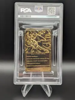 1999 Pokemon Burger King Charizard Gold Card PSA 8 Slab Has Small Crack/Scratch - Image 2
