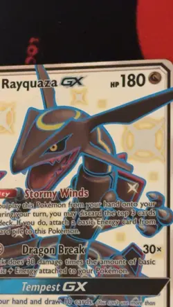 Rayquaza GX 177a/168 Celestial Storm Full Art Shiny Holo Rare Pokemon Card DMG - Image 2