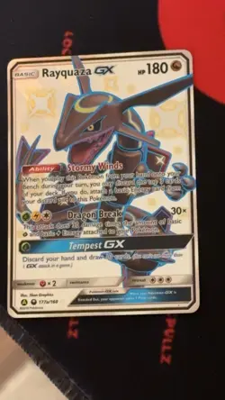 Rayquaza GX 177a/168 Celestial Storm Full Art Shiny Holo Rare Pokemon Card DMG - Image 4