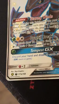 Rayquaza GX 177a/168 Celestial Storm Full Art Shiny Holo Rare Pokemon Card DMG - Image 5