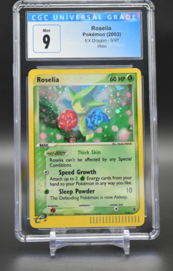 2003 Pokemon TCG Roselia 9/97 Holo EX Dragon CGC 9 E-Reader - Image 1