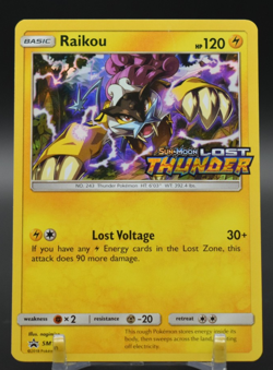 Pokemon Raikou Prerelease Stamp Promo Sun and Moon Lost Thunder SM150 Holo - Image 1