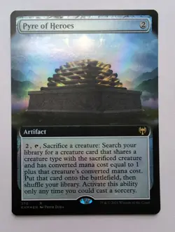 MTG Pyre of Heroes (KHM) Kaldheim (Extended Art) Foil 370 - Image 1