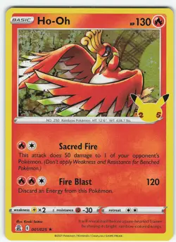 Ho-Oh 001/025 Holo Rare Holo Celebrations NM Pokemon - Image 1