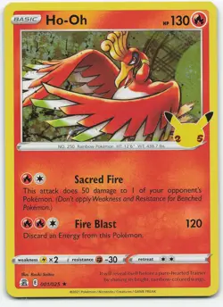 Ho-Oh 001/025 Holo Rare Holo Celebrations NM Pokemon - Image 1