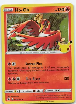 Ho-Oh 001/025 Holo Rare Holo Celebrations NM Pokemon - Image 1