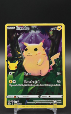 Pokemon Pikachu 005/025 25th Anniversary Celebrations Holo Rare Base Set Art - Image 1