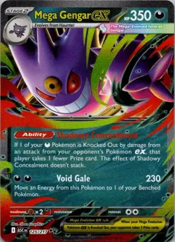 Mega Gengar ex 056/094 Double Rare Phantasmal Flames Pokemon Near Mint - Image 2